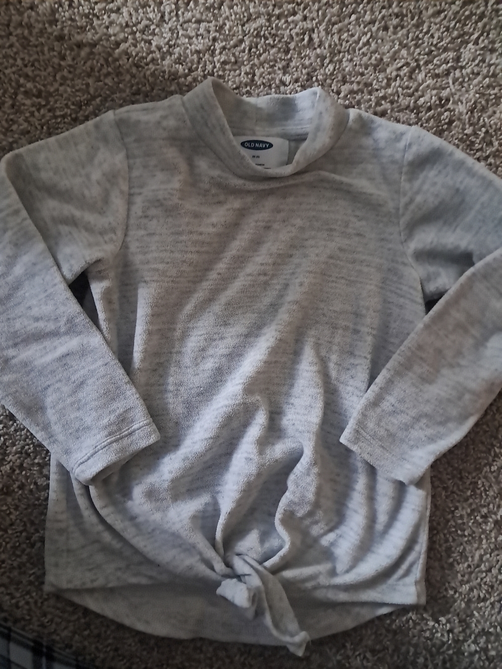 Old Navy Girls' Heather Gray Long-Sleeve Knot Front Top